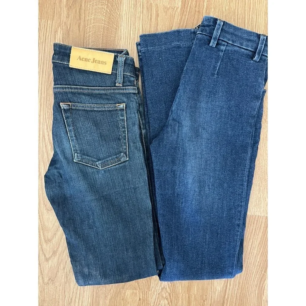 ACNE studios jeans women 25” waist dark wash mid rise denim skinny & boot cut D1 - Picture 2 of 9